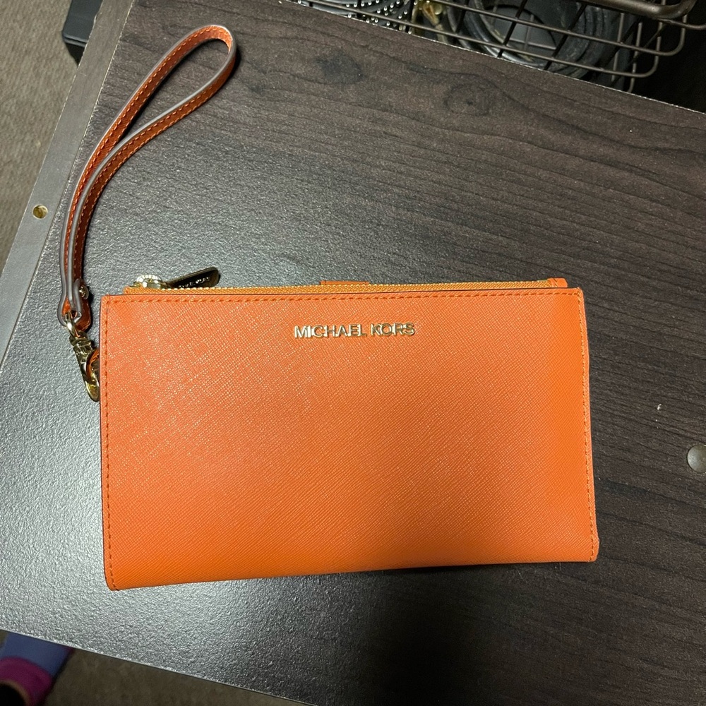 Michael Kors Vibrant Orange Wristlet